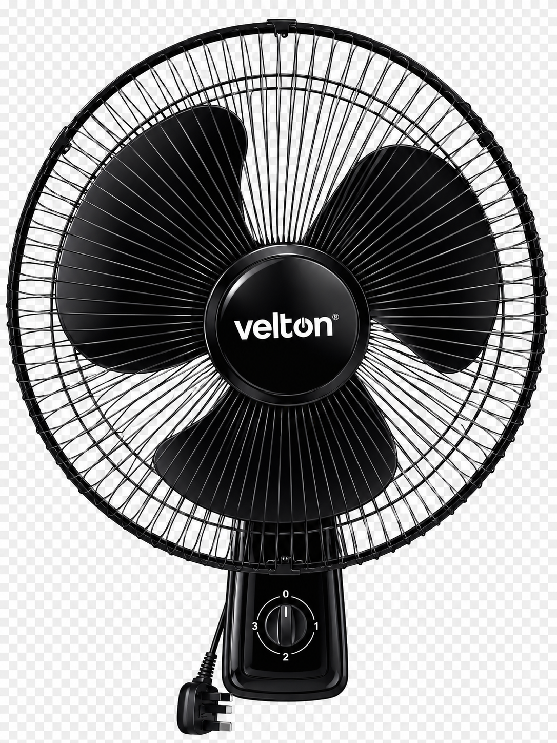 VELTON BLACK 16 INCHES WALL FAN